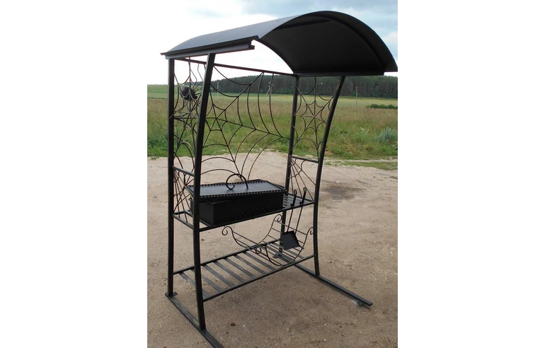 Кованый мангал с крышей КУ-6-2, сталь 5 мм