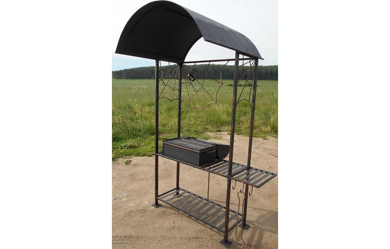 Мангал-Барбекю-Гриль с крышей КУ-8, сталь 5 мм