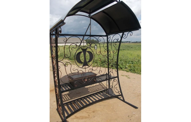 Кованый мангал с крышей КР-11, сталь 5 мм