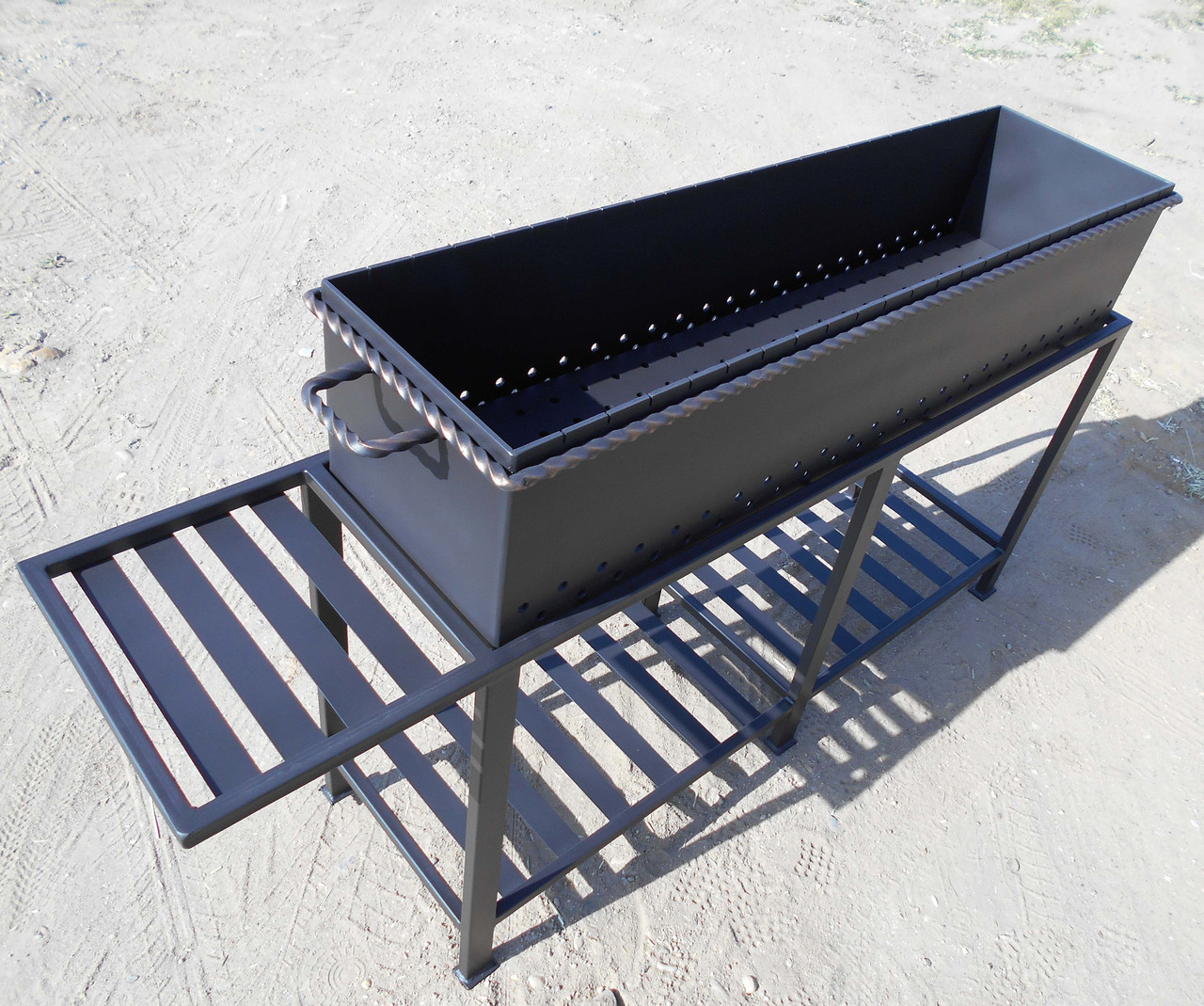 Мангал ПРОФИ-2 сталь 6 мм, длина 120 см, съемный ящик - 0min