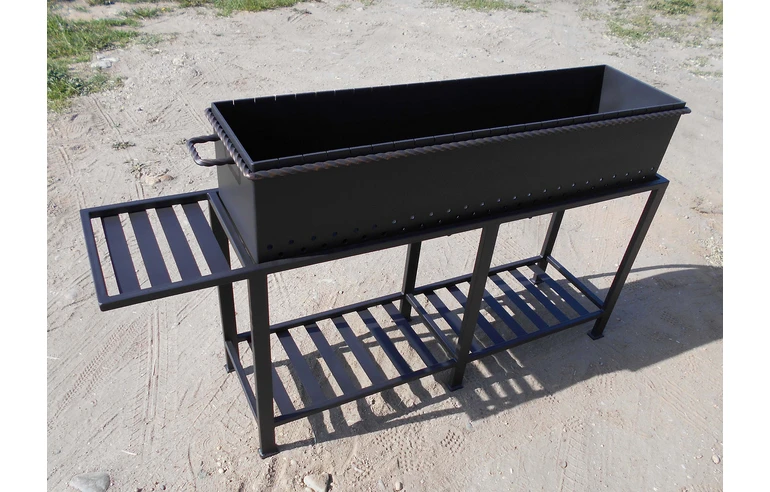 Мангал ПРОФИ-3 сталь 8 мм, длина 120 см, съемный ящик