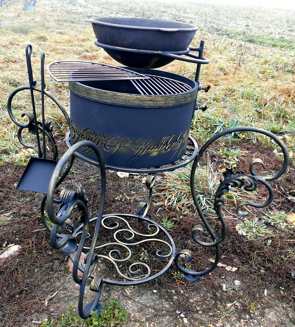 Мангал 4 в 1 (Мангал, кострище, барбекю, очаг) 43х25 см - 1min