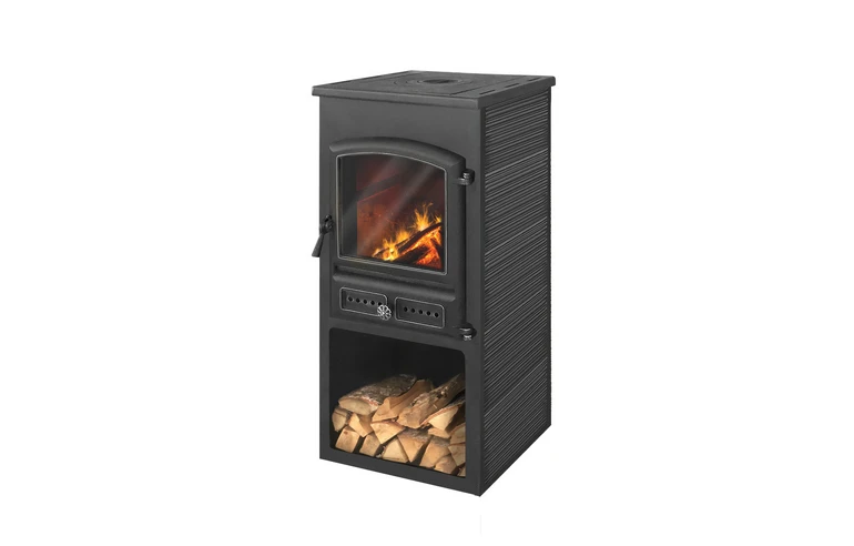 Печь-камин ЭТНА (БКД) с плитой Антрацит высокий