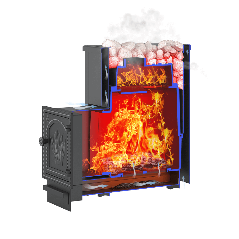 Печь для бани Везувий Сенсация антрацит 22 (ДТ-4) без выноса - 2min