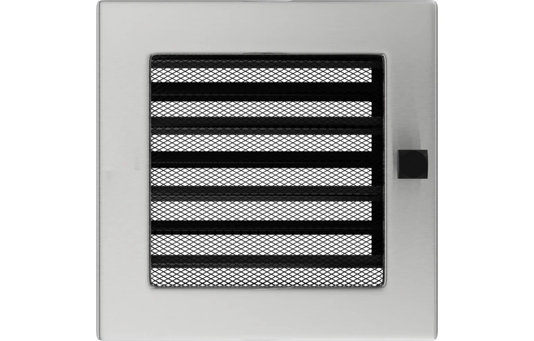 Решетка вентиляционная Стальная шлифованная 17x17 с жалюзи