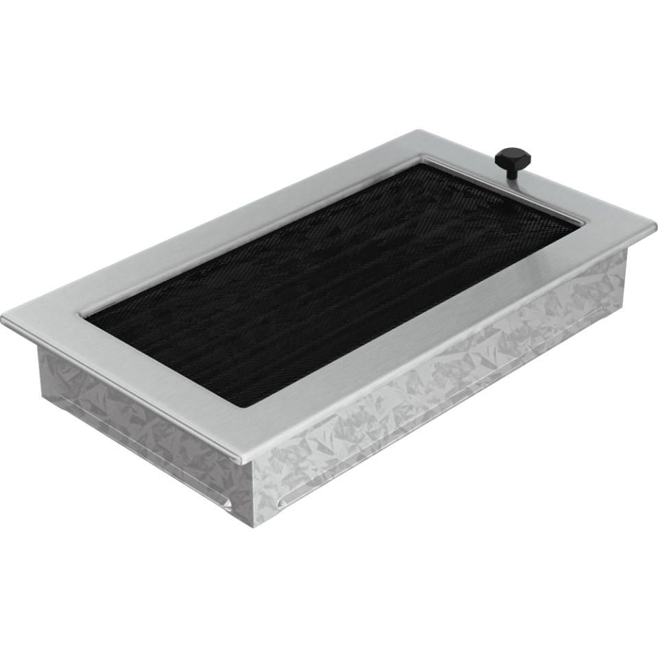 Решетка вентиляционная Стальная шлифованная 17x37 с жалюзи - 1min