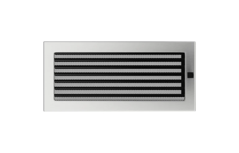 Решетка вентиляционная Стальная шлифованная 17x37 с жалюзи