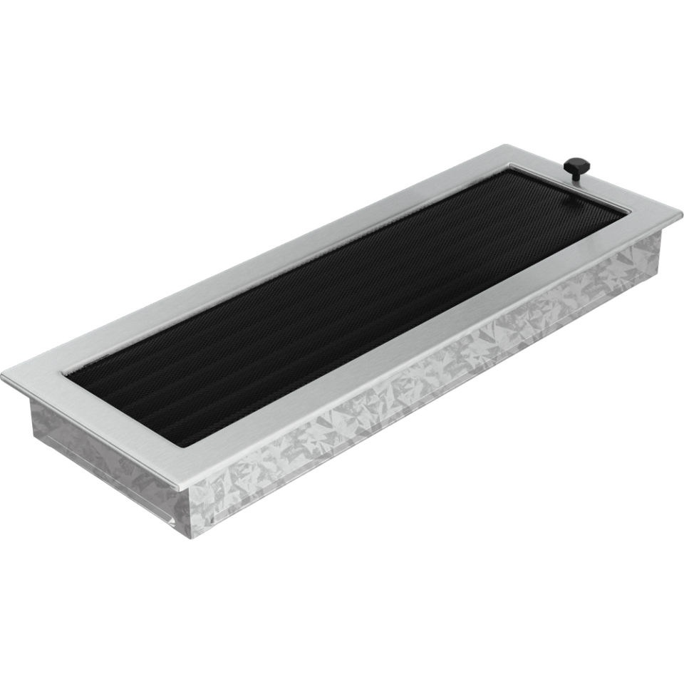 Решетка вентиляционная Стальная шлифованная 17x49 с жалюзи - 1min