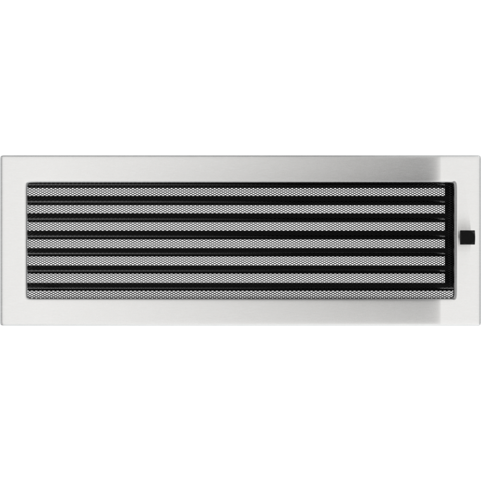 Решетка вентиляционная Стальная шлифованная 17x49 с жалюзи - 0min