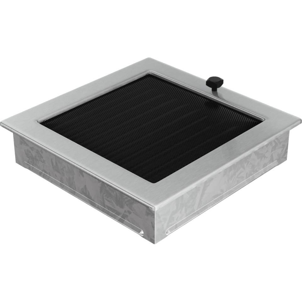 Решетка вентиляционная Стальная шлифованная 22x22 с жалюзи - 1min