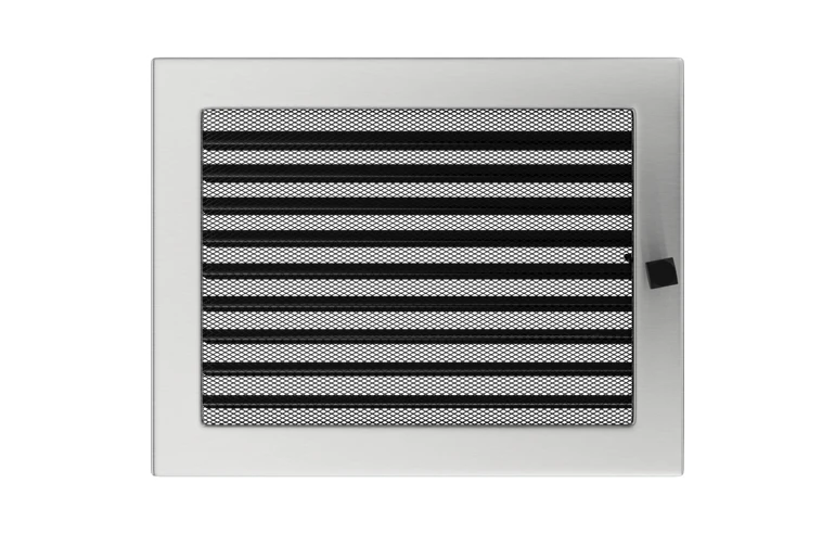 Решетка вентиляционная Стальная шлифованная 22x30 с жалюзи