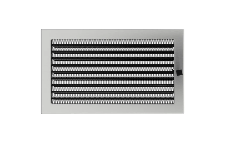 Решетка вентиляционная Стальная шлифованная 22x37 с жалюзи