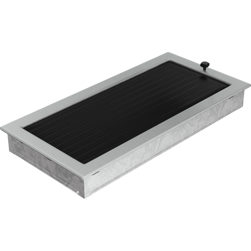 Решетка вентиляционная Стальная шлифованная 22x45 с жалюзи - 2min