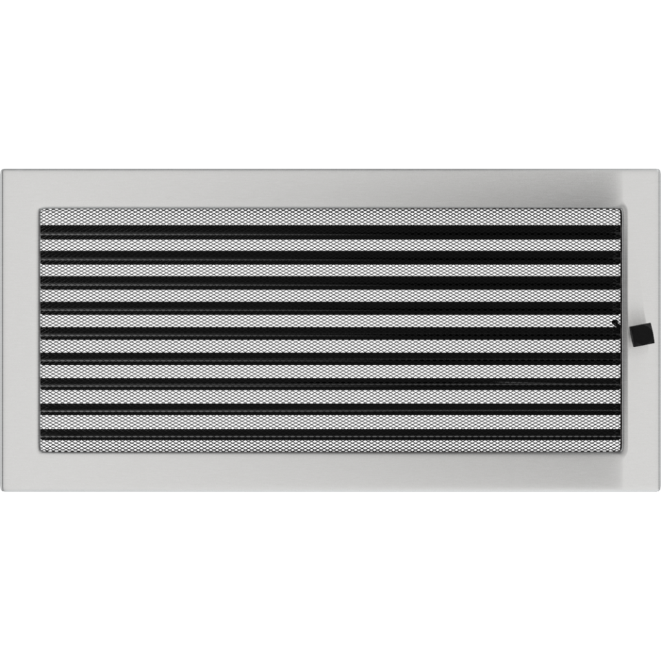 Решетка вентиляционная Стальная шлифованная 22x45 с жалюзи - 0min
