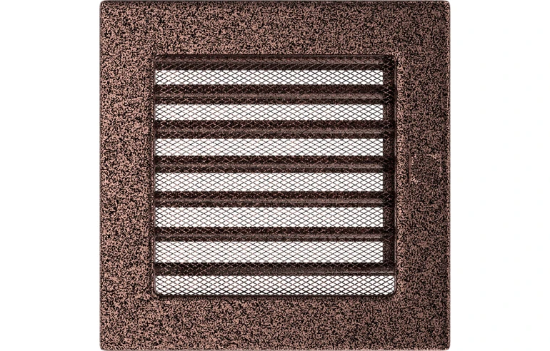 Решетка вентиляционная Медная 17x17 с жалюзи