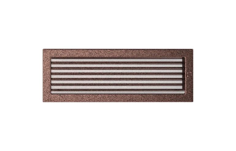 Решетка вентиляционная Медная 17x49 с жалюзи