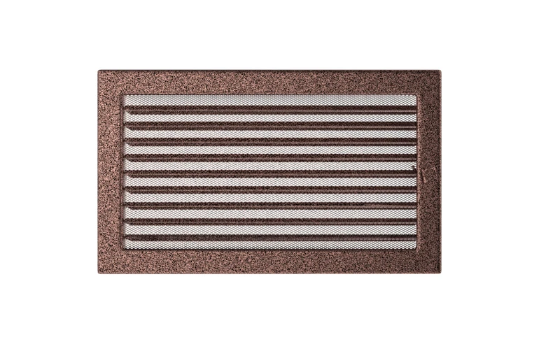 Решетка вентиляционная Медная 22x37 с жалюзи