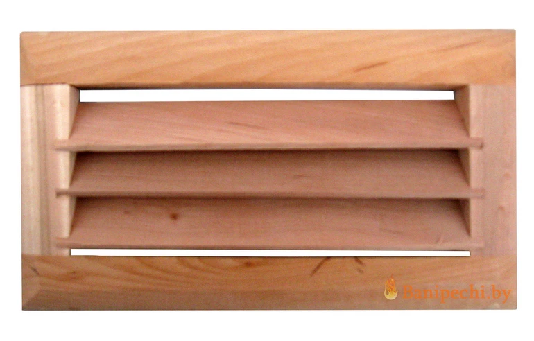 Вентиляционная решетка без задвижки для бани (ольха)