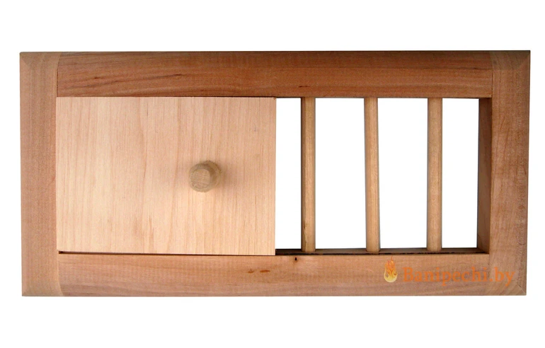 Вентиляционная решетка с задвижкой для бани (ольха)