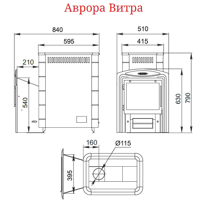 Печь для бани Аврора Inox Витра Иллюминатор терракота - 1