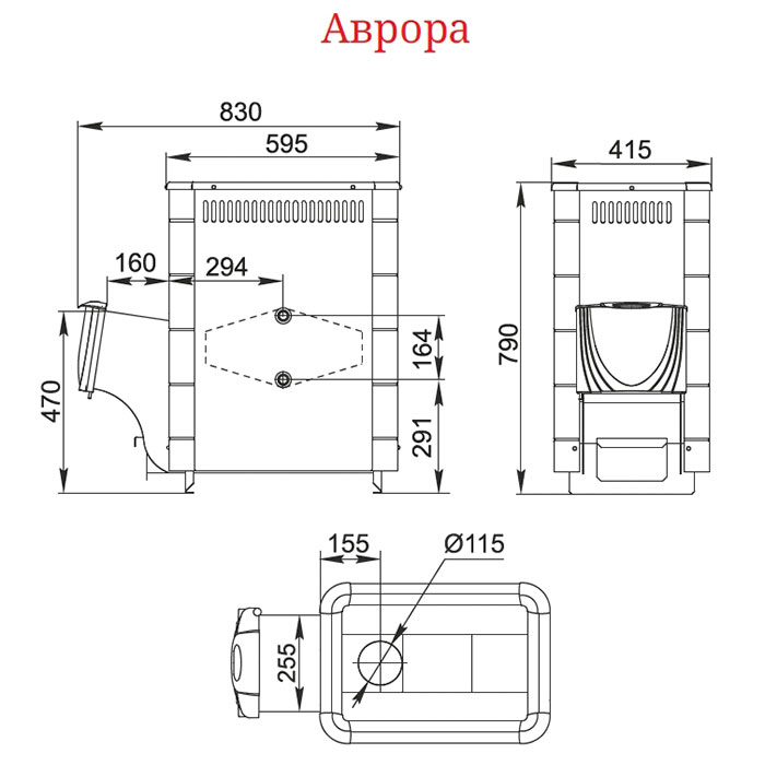 Печь для бани Термофор Аврора Inox ДА Иллюминатор терракота - 1min