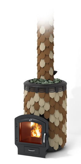 Печь для бани Альфа Панголина Inox ЧДБСЭ ЗК шамот- терракота - 0min