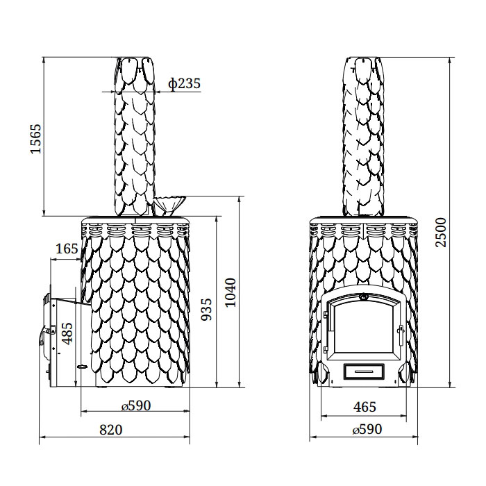 Печь для бани Альфа Панголина Лайт Inox ЧДБСЭ ЗК шамот- терракота - 2min