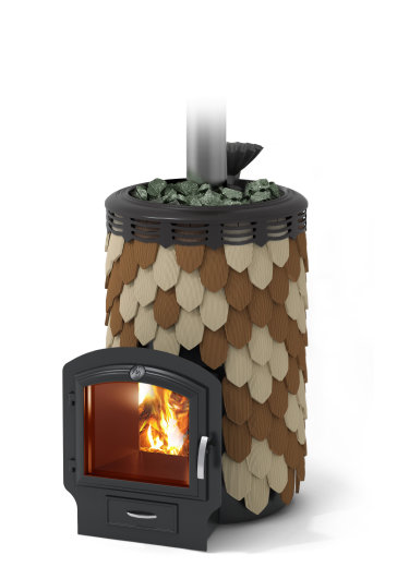 Печь для бани Альфа Панголина Лайт Inox ЧДБСЭ ЗК шамот- терракота - 0min