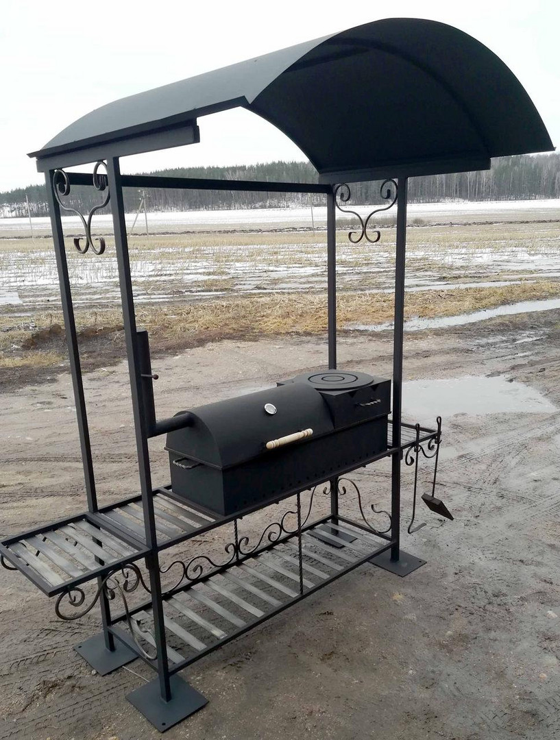 Мангал 4 в 1 Эксперт с крышей, сталь 5 мм - 0min