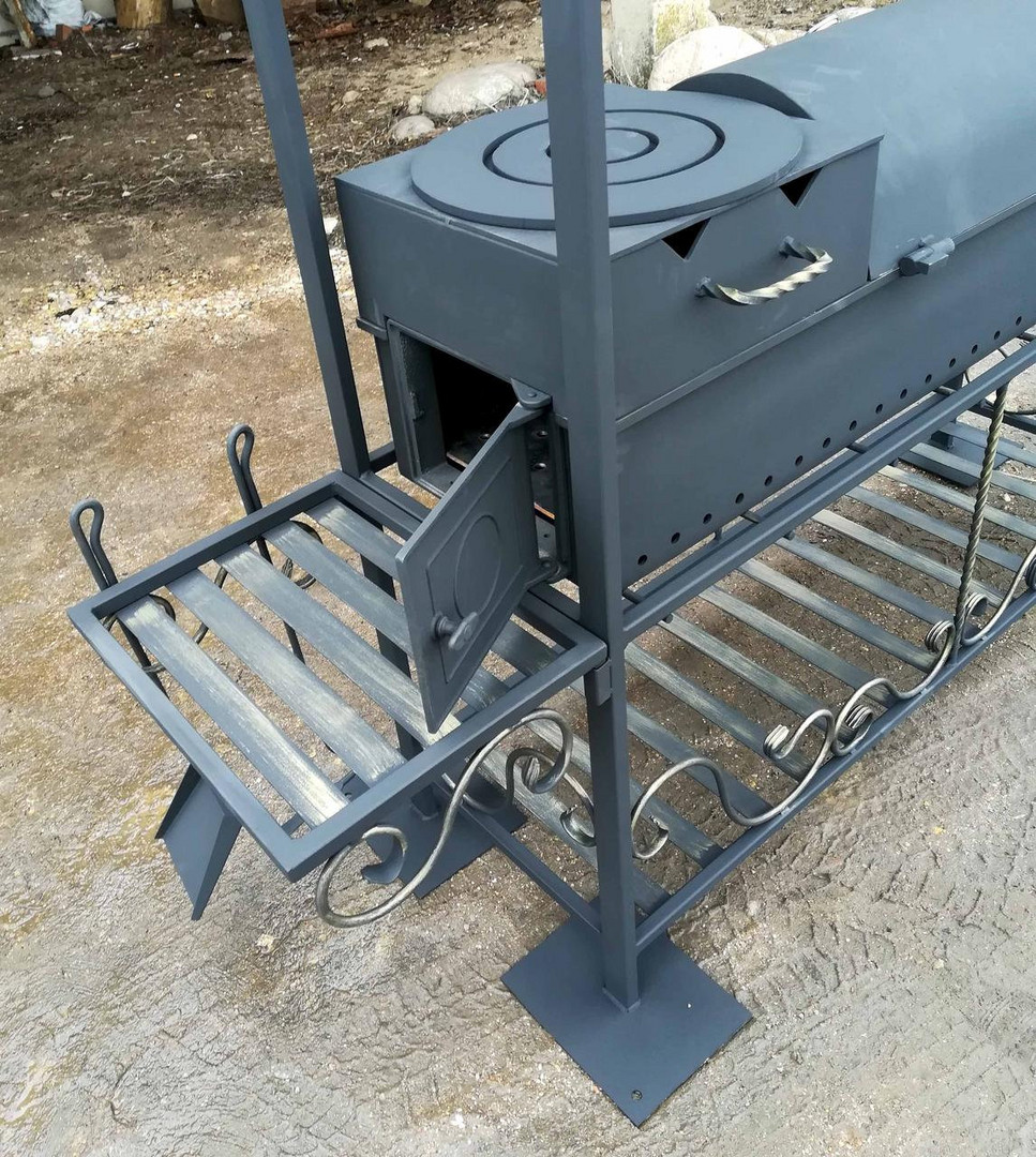 Мангал 4 в 1 Эксперт с крышей, сталь 5 мм - 2min