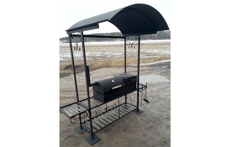 Мангал 4 в 1 Эксперт с крышей, сталь 5 мм
