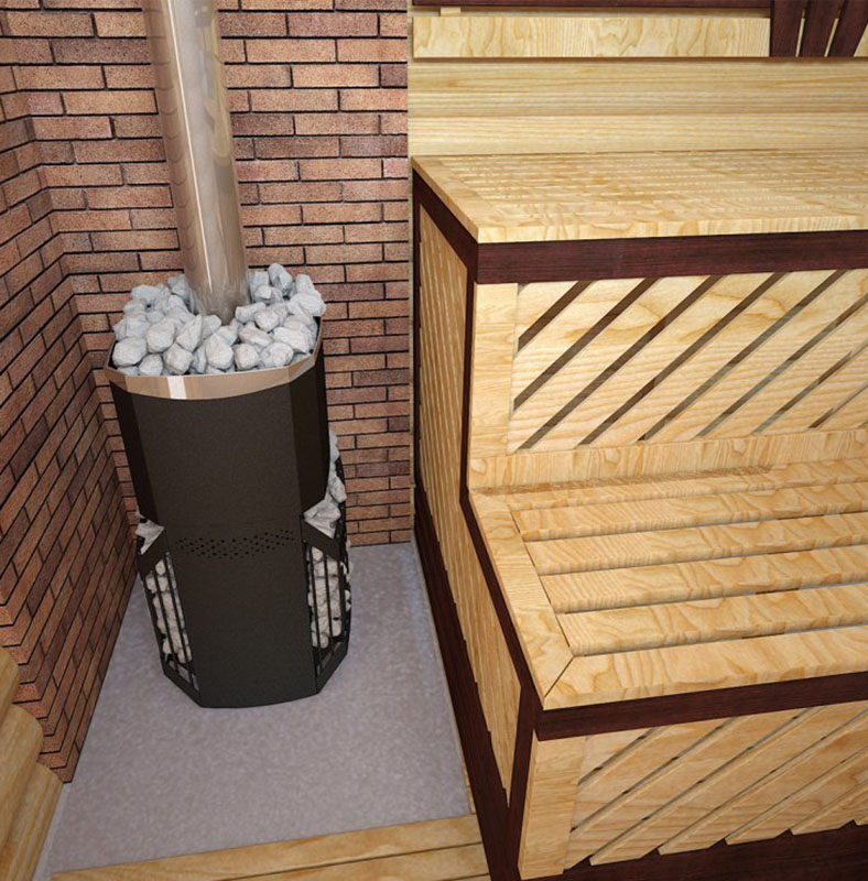 Печь для бани Теплодар Русь-сетка 18 Л Панорама - 2min