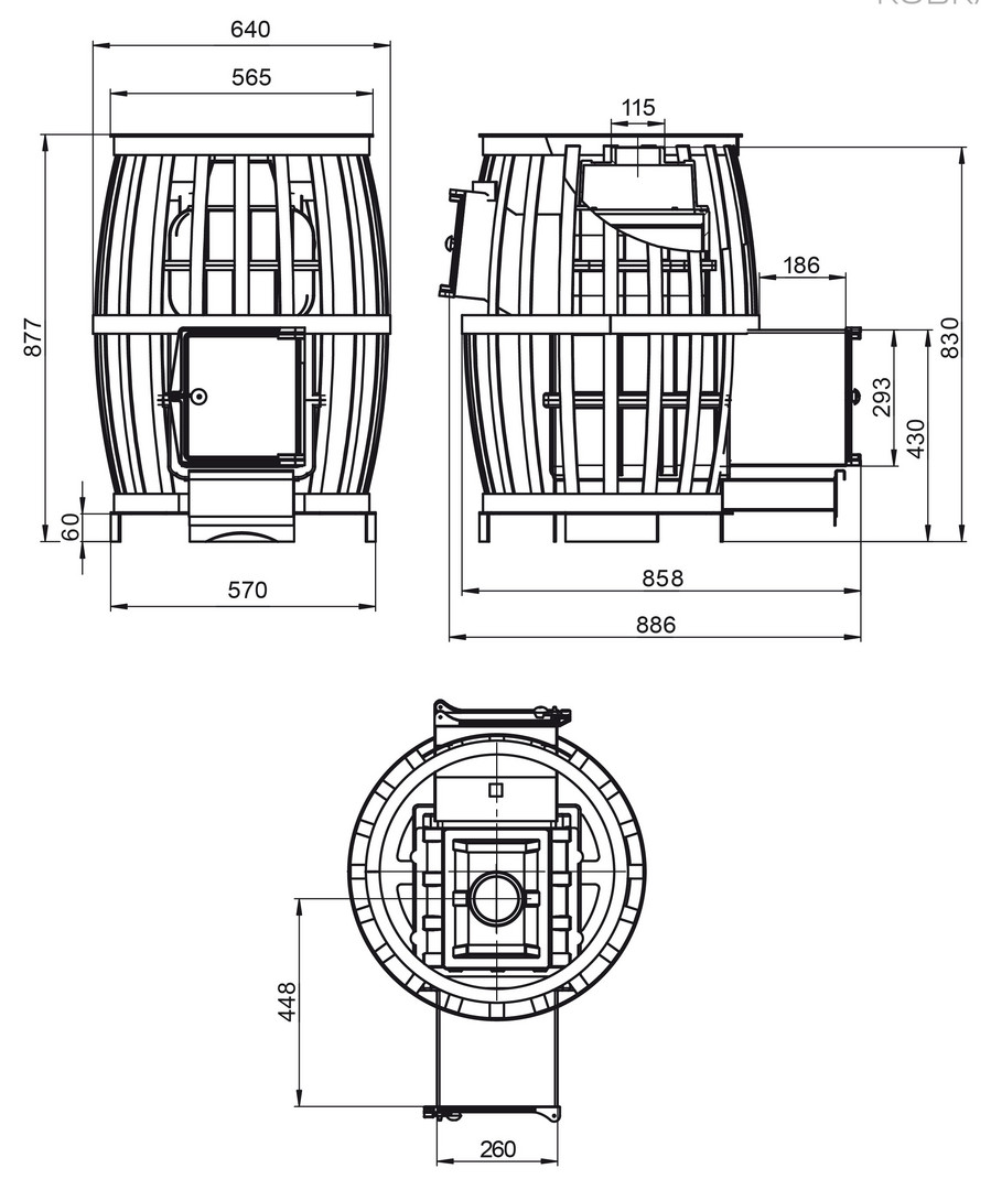 Печь для бани Везувий Легенда Русский пар ковка 18 (271) - 3min