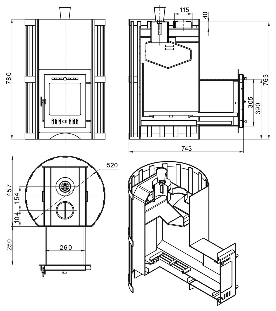 Печь для бани Везувий Скиф парогенератор ковка (210) «М» - 1min