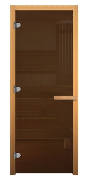 Дверь для бани Везувий  бронза 8 мм 2000х700 - 0