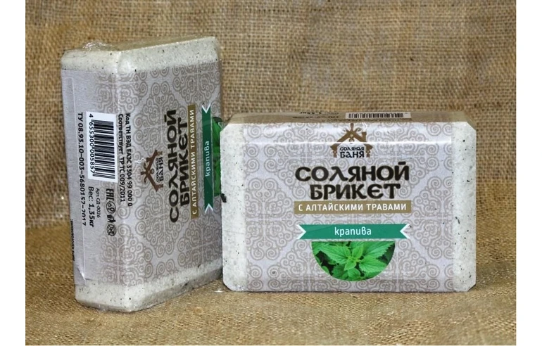 Соляной брикет Соляная баня с Алтайскими травами Крапива