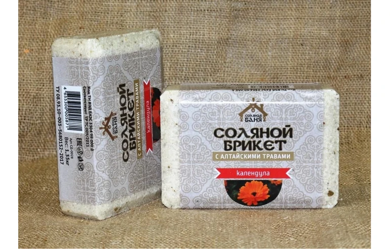 Соляной брикет Соляная баня с Алтайскими травами Календула