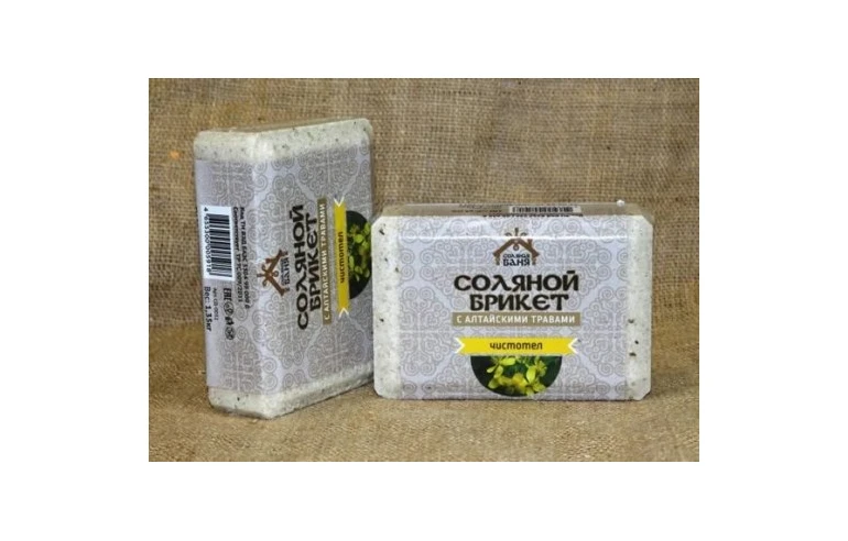 Соляной брикет Соляная баня с Алтайскими травами Чистотел