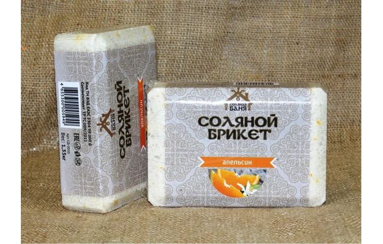 Соляной брикет Соляная баня с Цедрой Апельсина