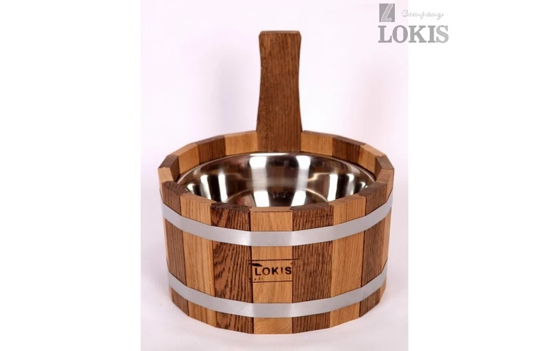 Шайка для бани  Дуб Под Маслом Зебра 3 Л Нержавейка