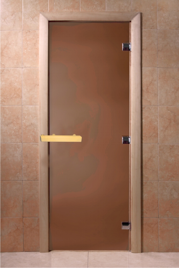 Стеклянная дверь для бани Doorwood Матовая Бронза 6 мм 700x1900 - 0