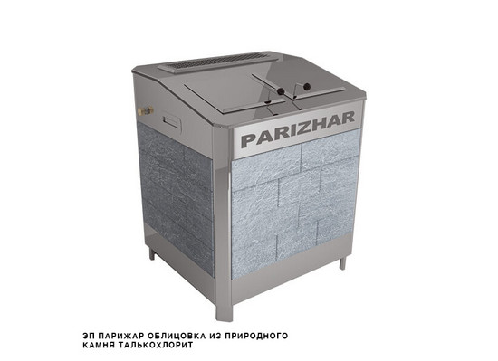 Печь для бани паротермальная ПАРиЖАР 18 / 24 кВт (380 В) облицовка из природного камня - 2min