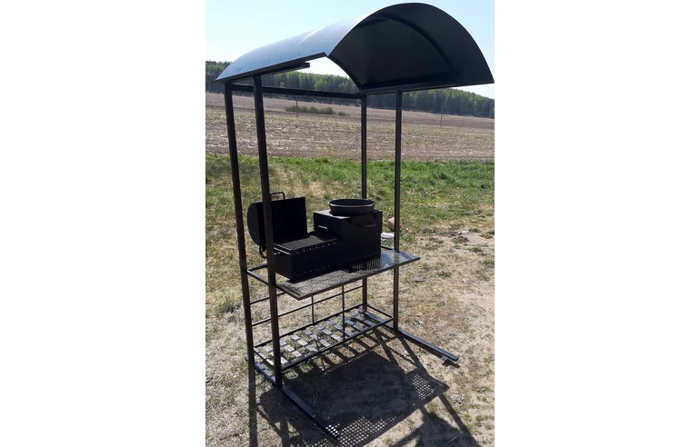 Мангал-Барбекю-Гриль очаг с крышей ДОМАШНИЙ ПОВАР 4 В 1