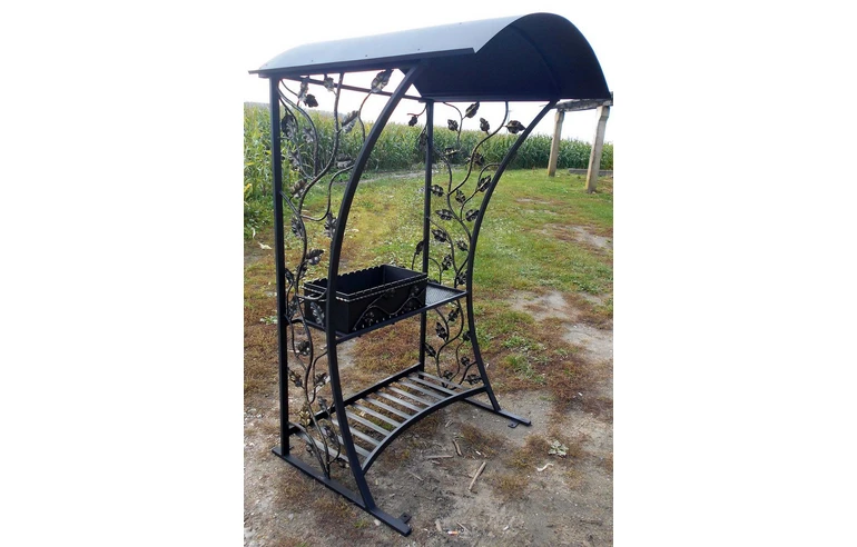 Кованый мангал с крышей КУ-4-2, сталь 5 мм