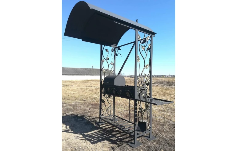 Мангал-Барбекю-Гриль с крышей КУ-7-2, сталь 5 мм