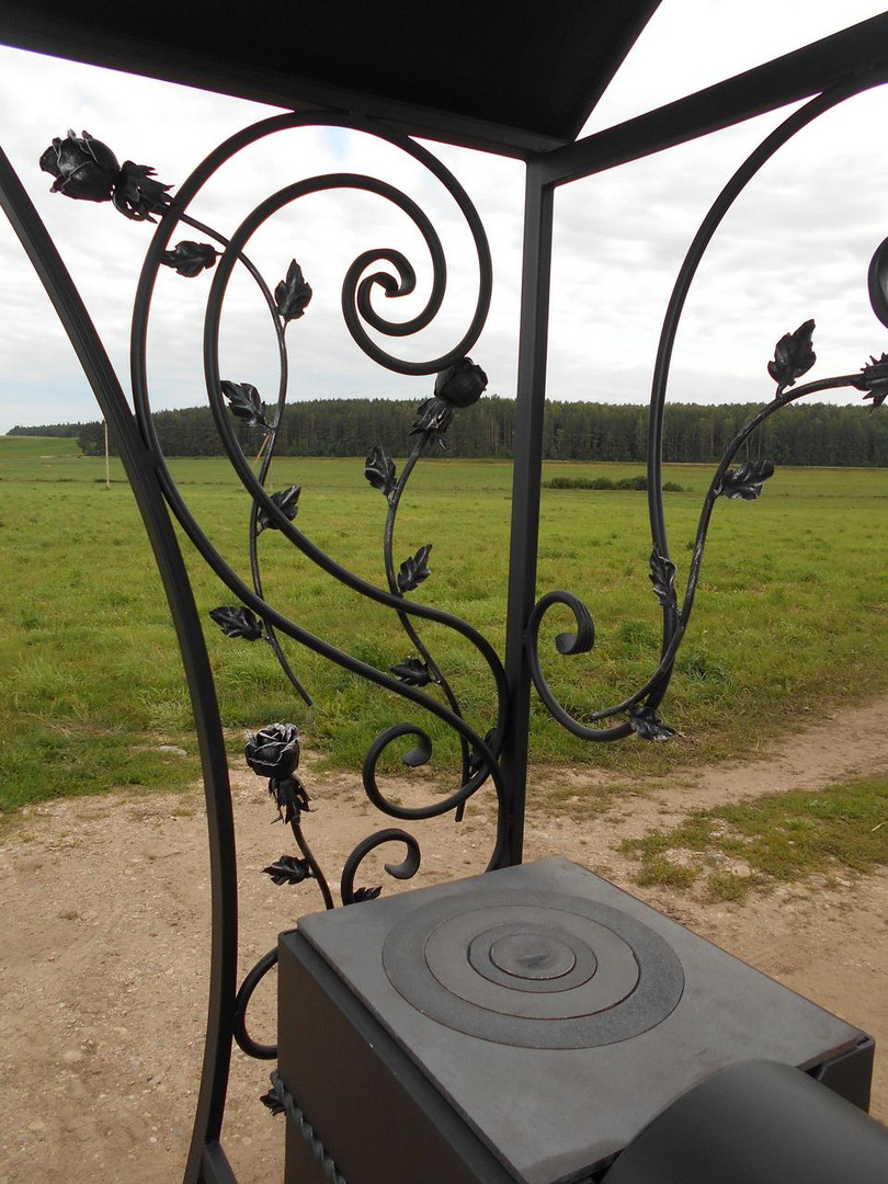 Кованый мангал-барбекю с крышей КР-14, сталь 5 мм - 4min