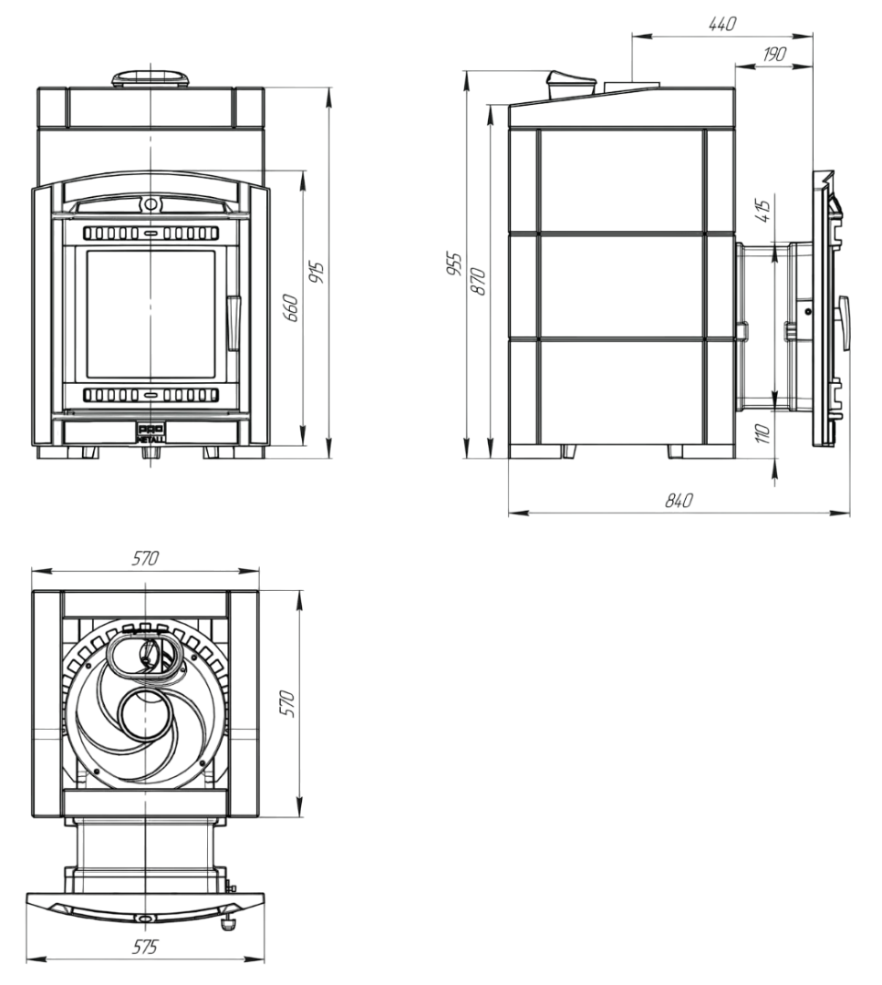 Печь банная "Атмосфера L" в облицовке "Пироксенит" - 2min