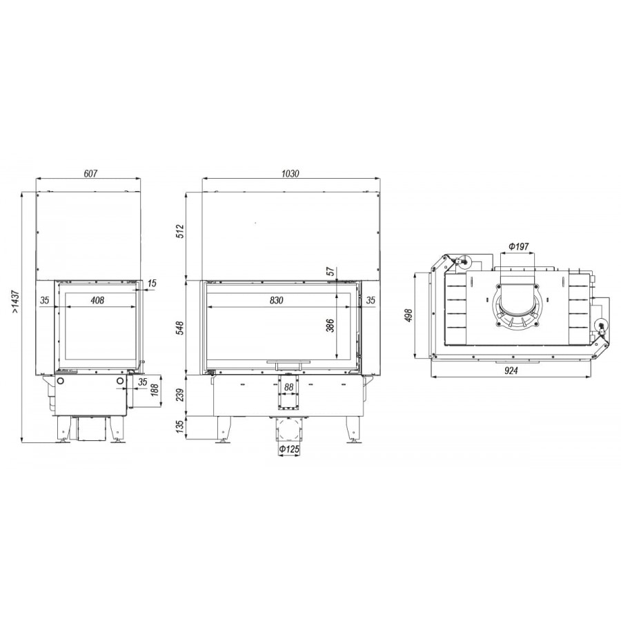 Каминная топка Defro Home Intra ME BL G - 2min