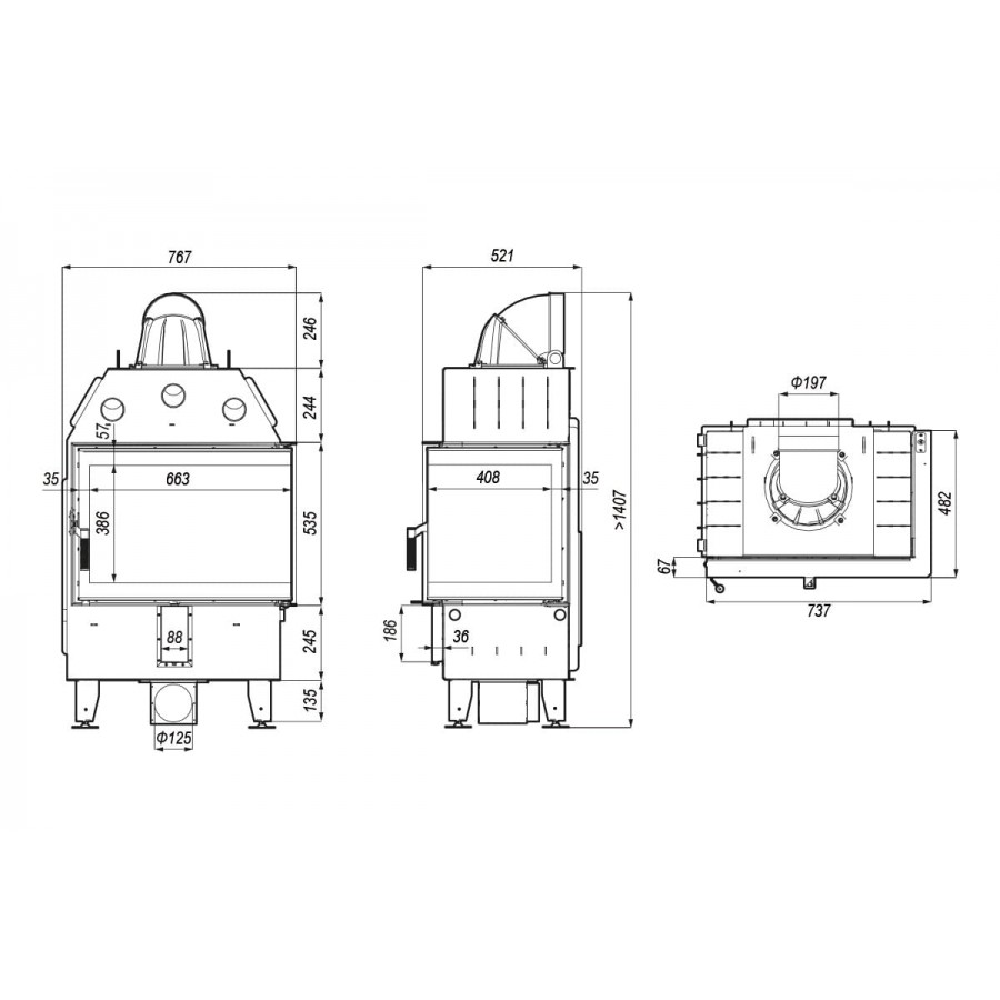 Каминная топка DEFRO HOME INTRA SM BP - 1