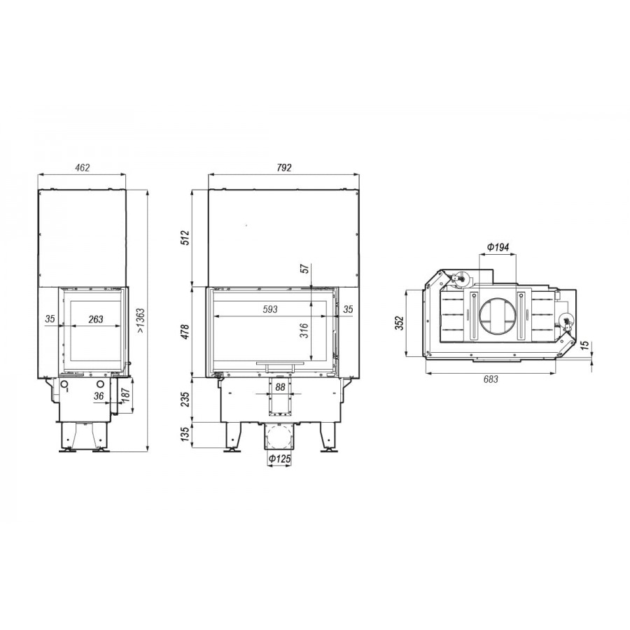 Каминная топка Defro Home Intra SM BL SLIM G - 1min